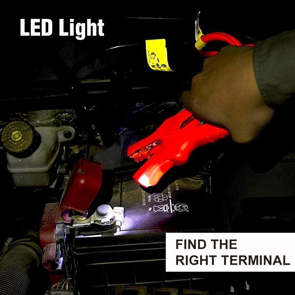 12FT Jumper Leads 3000AMP Heavy Duty Booster Cables Reverse Polarity Protection