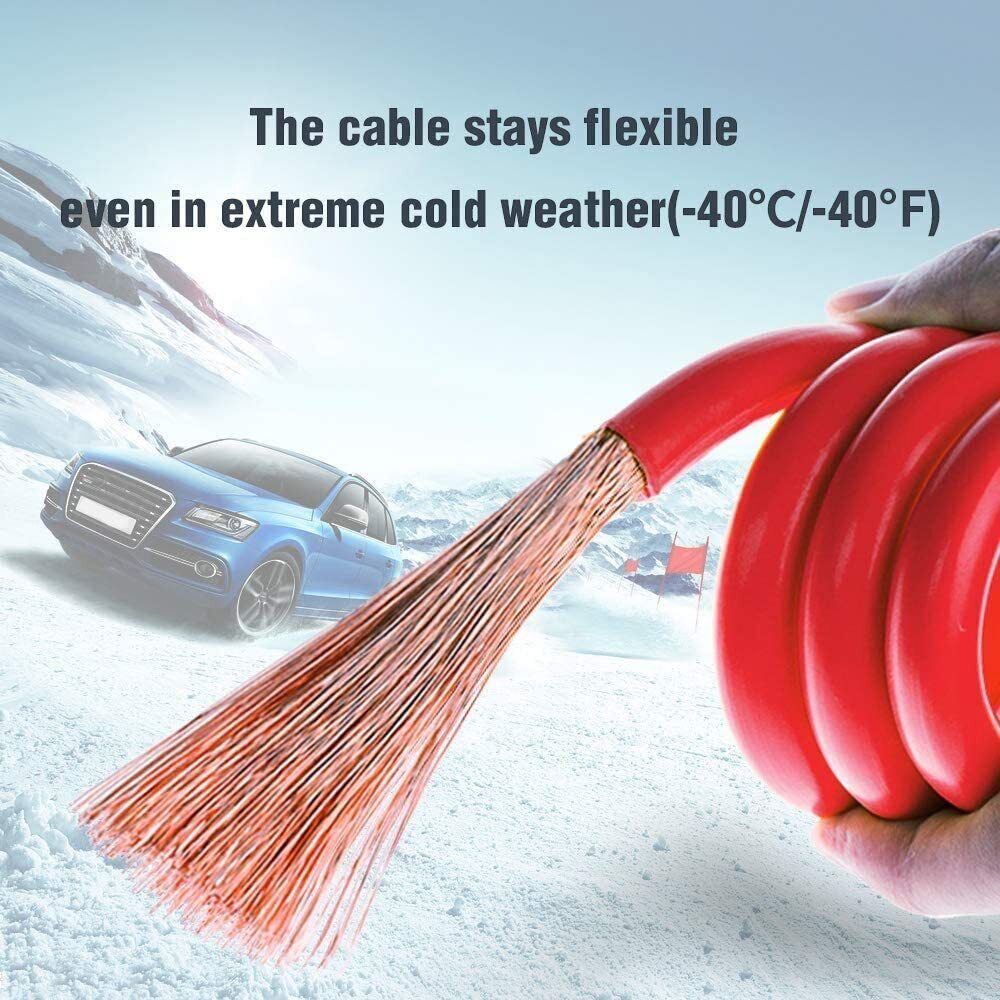 12FT Jumper Leads 3000AMP Heavy Duty Booster Cables Reverse Polarity Protection