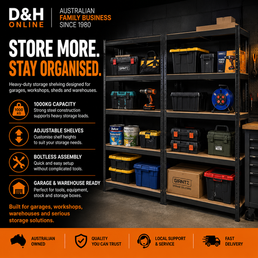 Giantz 2x 180cm Garage Shelving Storage Rack 1000kg Black