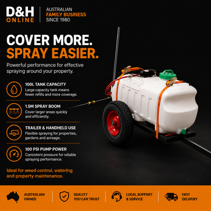 Giantz 100L Trailer Weed Sprayer with 1.5M Boom