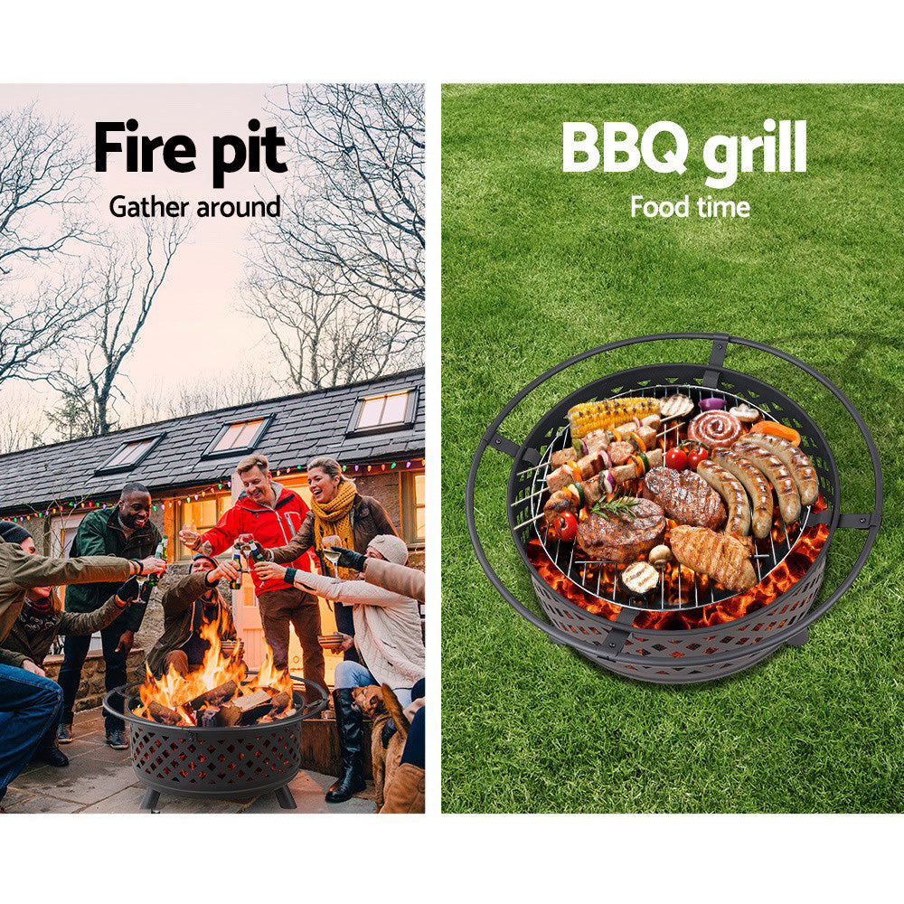 Grillz Fire Pit BBQ Grill 76cm