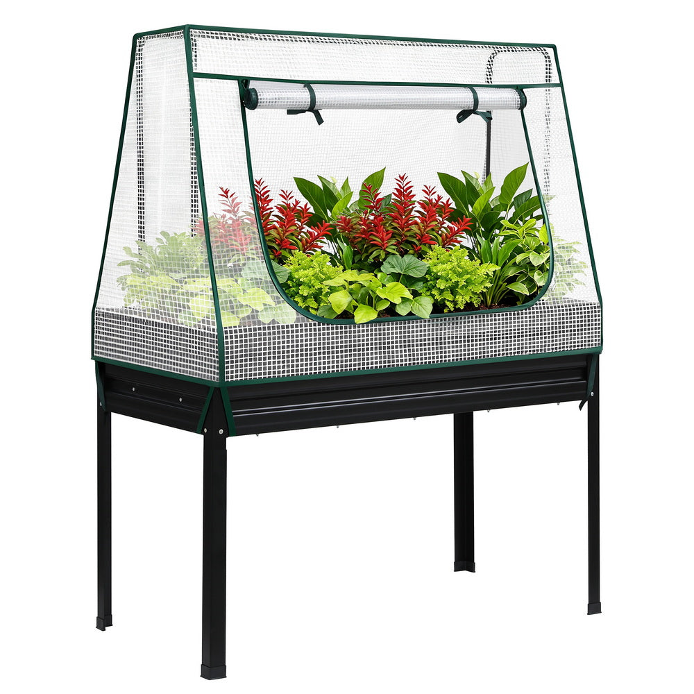 Green Fingers Elevated Garden Bed with Mini Greenhouse Cover – 116 x 60cm