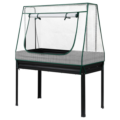 Green Fingers Elevated Garden Bed with Mini Greenhouse Cover – 116 x 60cm