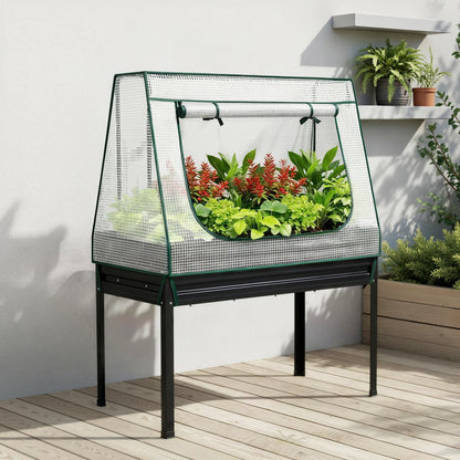 Green Fingers Elevated Garden Bed with Mini Greenhouse Cover – 116 x 60cm