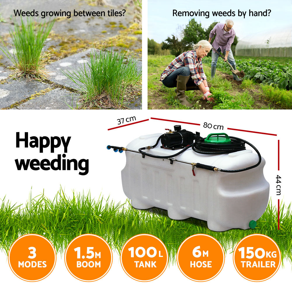 Giantz 100L Trailer Weed Sprayer with 1.5M Boom
