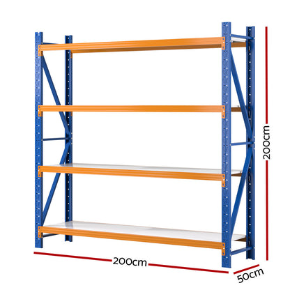 Giantz 2Mx2M Garage Shelving Warehouse Rack Pallet Racking Storage Shelf Blue