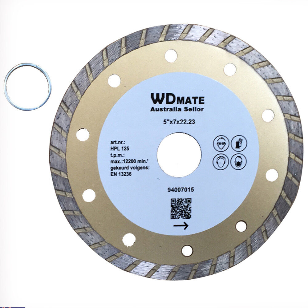 3x Diamond Cutting Disc 125mm 5" Dry Wet Turbo Saw Blade 22/20mm Marble Granite