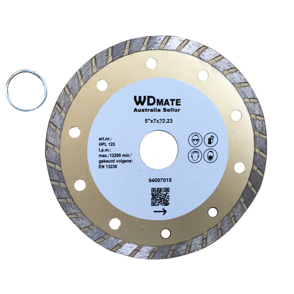 3x Diamond Cutting Disc 125mm 5" Dry Wet Turbo Saw Blade 22/20mm Marble Granite