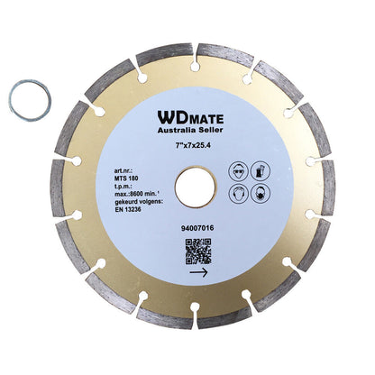 180mm Diamond Circular Saw Disc Dry Segment Cutting Blade 7" 7*2.4mm 25.4/22.2mm