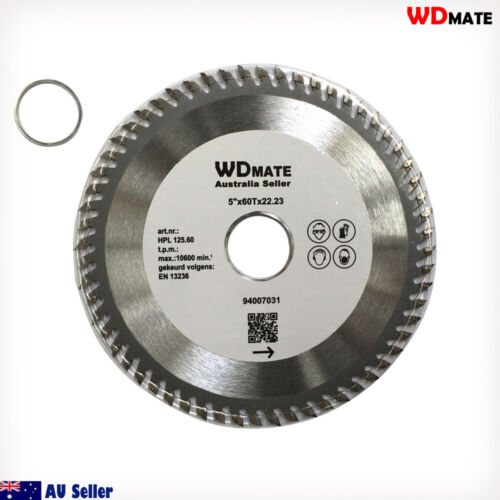 2x Wood Cutting 125mm 60T 5.0" TCT Circula Saw Blade 22.23/20 Timber ATB Sharp