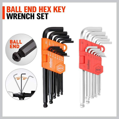 48-Piece Ratchet Wrench Set with Rolling Pouch - Metric SAE Allen Key & Hex Key Spanner Kit