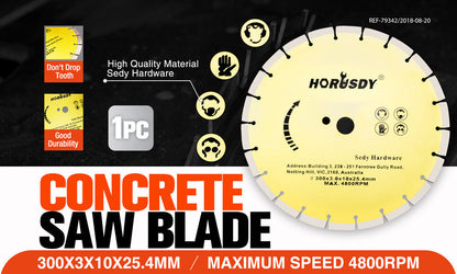 300mm/12" Concrete Saw Blade Masonry Cutting Disc Circular Diamond Stone Cutter