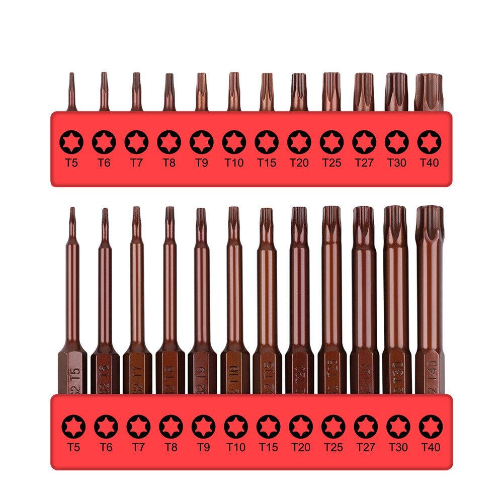 24Pc Torx Bit Set Star Head Screwdriver Bit Long Security Temper Proof ...