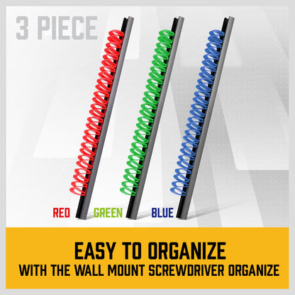 3Pc Wall Mounted Tools Holder Screwdriver Organizer Rail Rack Storage 3-Color