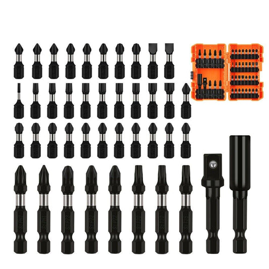 42Pc Impact Screwdriver Bit Set Magnetic Drill Holder Socket Drilling Adapter