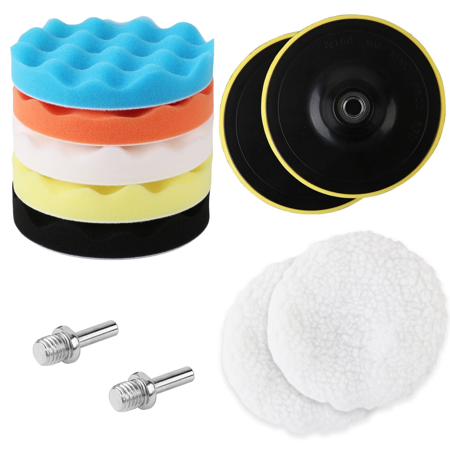 11Pc 6" Buffing Waxing Polishing Pads Kit Sponge Pad Set For Car Polisher Drill