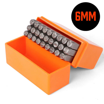 27Pc 6mm Capital Letter Stamp Punches Set Metal Plastic Wood Leather With Case